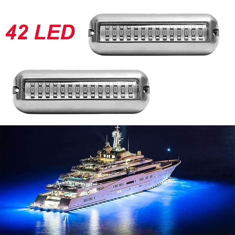 2pcs 42led Boat Drain Light Boat Transom Light Blue