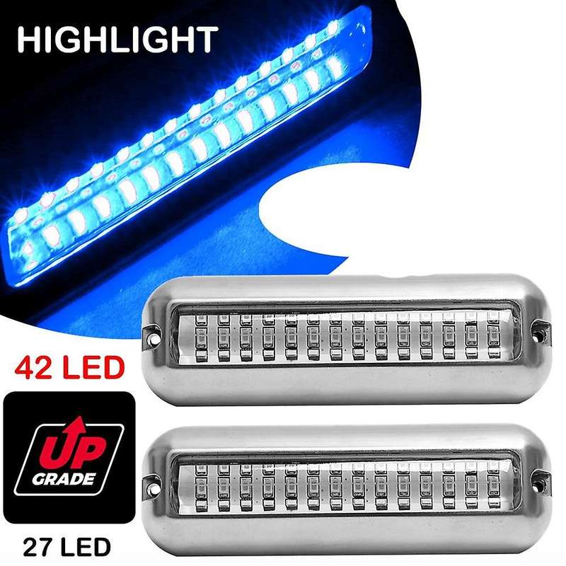 2pcs 42led Boat Drain Light Boat Transom Light Blue