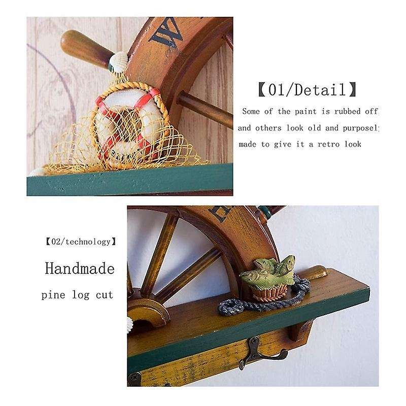 Mediterranean Style Wall Mounted Key Hooks Holder for Wall Organizer