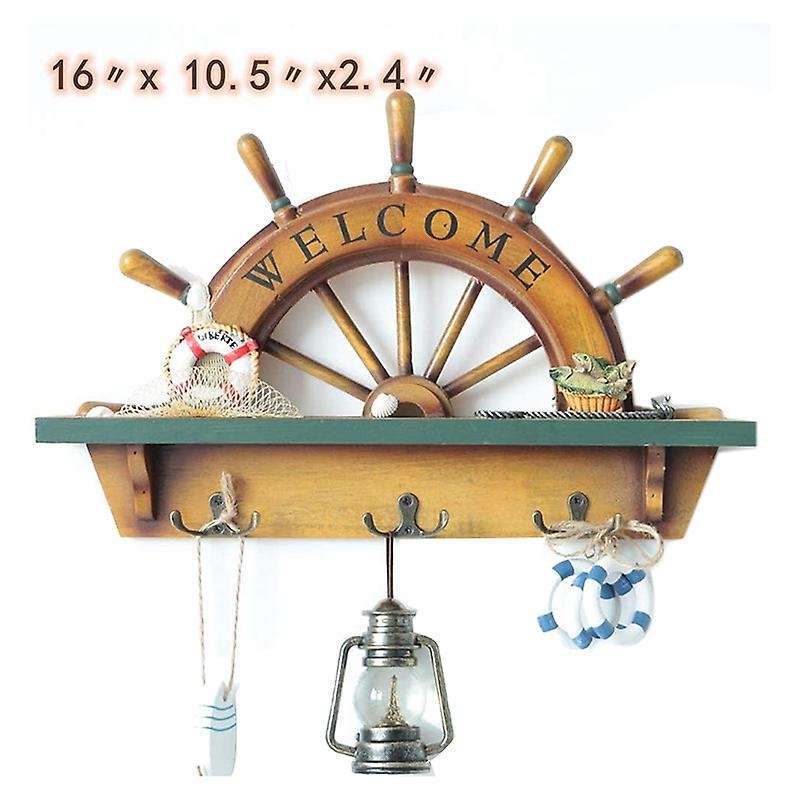 Mediterranean Style Wall Mounted Key Hooks Holder for Wall Organizer