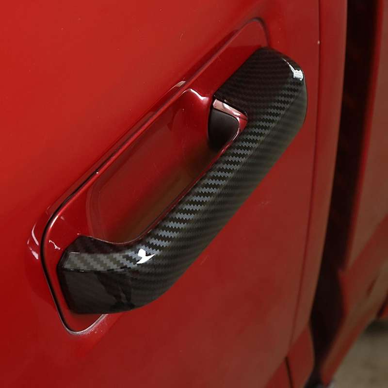 Exterior Door Handle Shell Decoration Cover Stickers Carbon Fiber