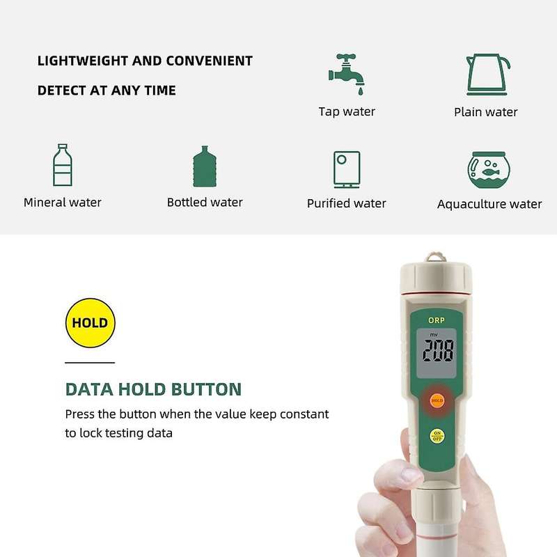 Digital Orp Meter, 0-+/-1999mv Measurement Range,water Quality Tester