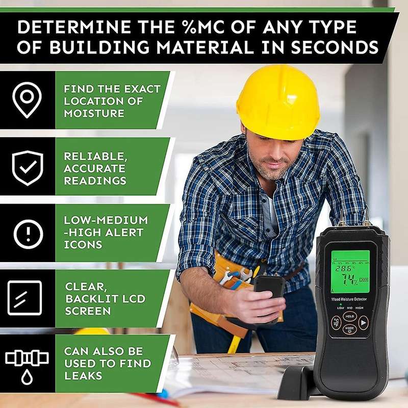 Digital Moisture Sensor, for Wood, Firewood, Brick, Dry Wall, Paper