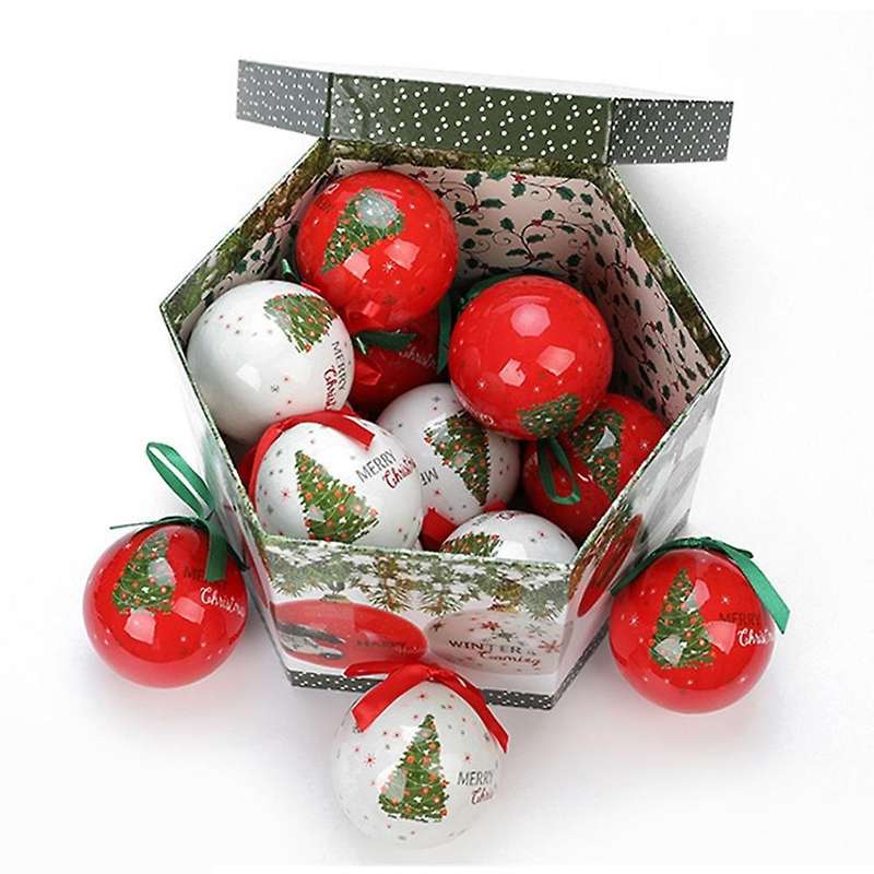 14pcs Xmas Tree Hanging Ball Ornament Gift Hang Ball Diy Xmas Party-a