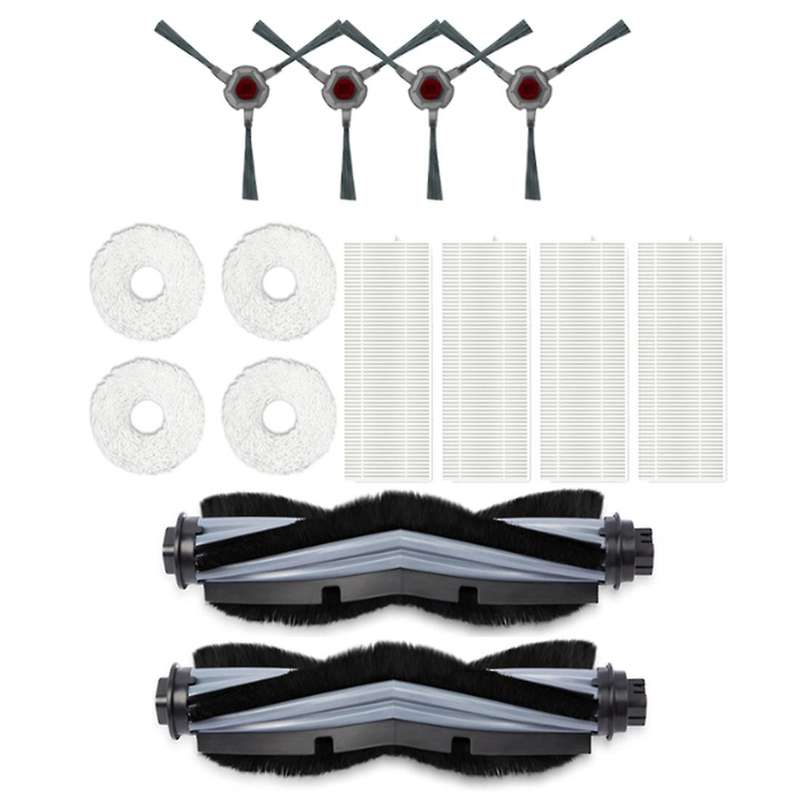1set Side Brushes Main Brush Filter Dust Box Mop Cleaning Pad