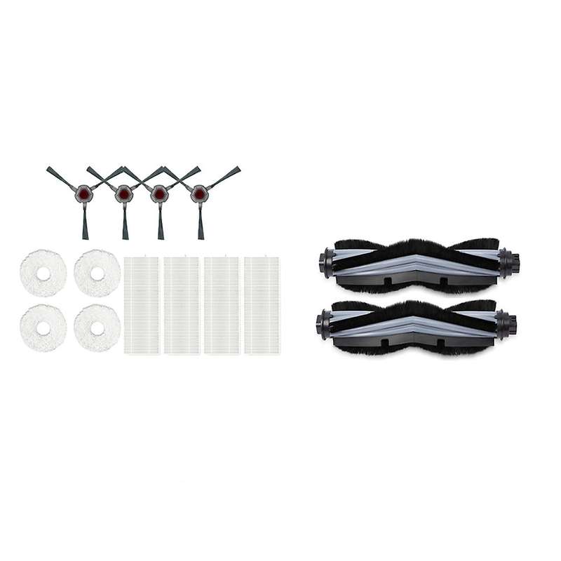 1set Side Brushes Main Brush Filter Dust Box Mop Cleaning Pad