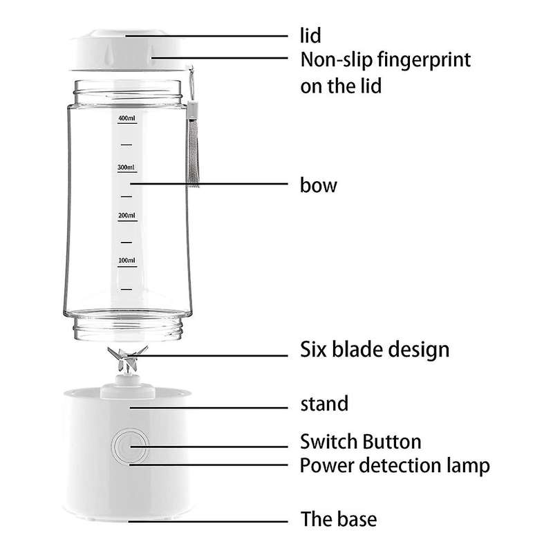 Portable Blender Personal Blender for Shakes and Smoothies. (white)