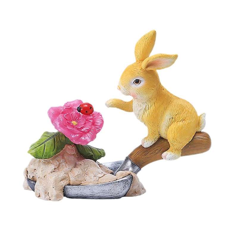 Cute Rabbit Solar Lamp Villa Outdoor Solar Rabbit Lawn Garden(yellow)