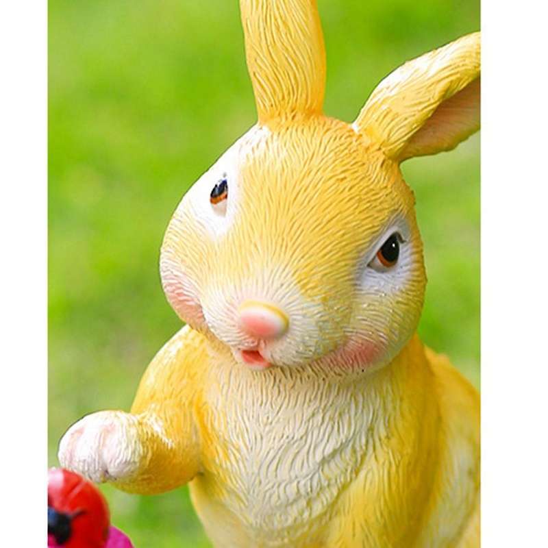 Cute Rabbit Solar Lamp Villa Outdoor Solar Rabbit Lawn Garden(yellow)