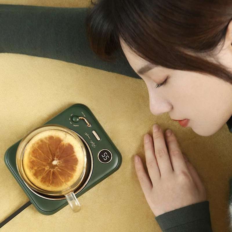 Coffee Cup Heater,constant Temperature Heating Coaster, Green Us Plug
