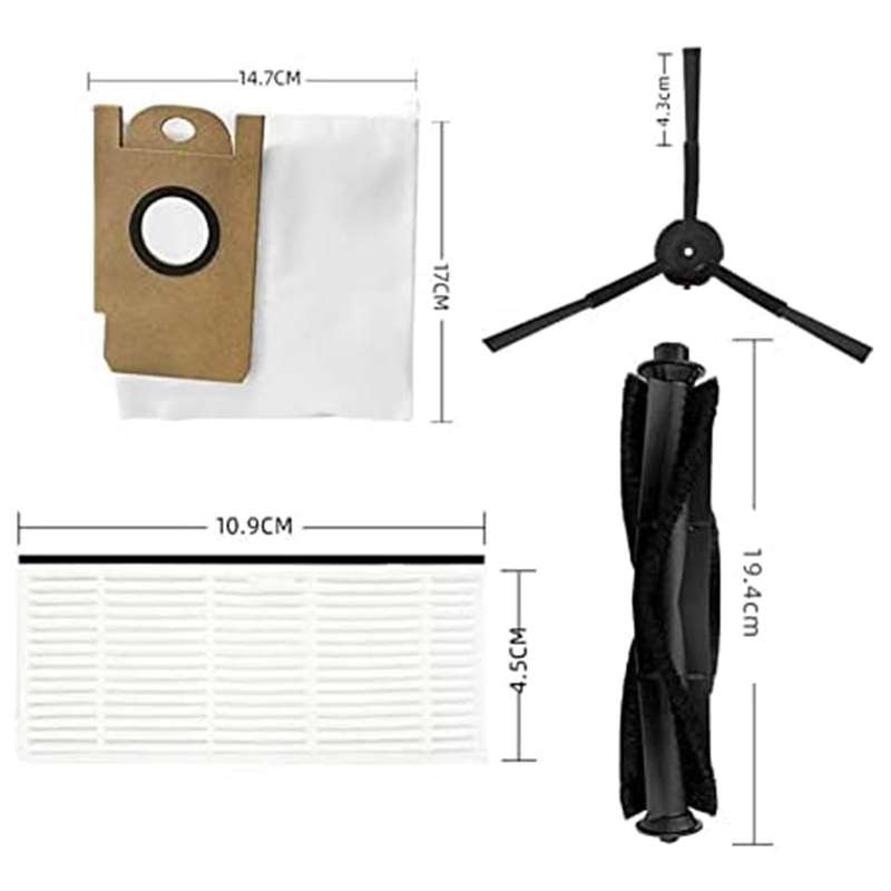 Dust Bag Mop Rolling Main Brushes Side Brush for Lydsto R1
