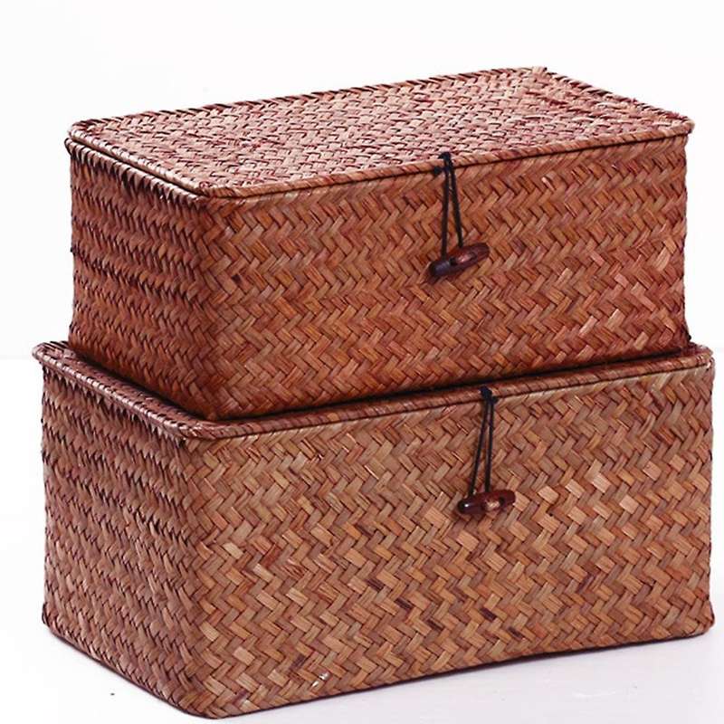 3in1 Seagrass Rattan Basket Sea Grass Handmade Retro Woven