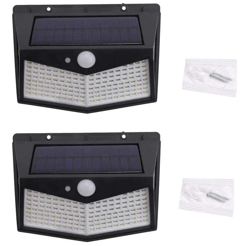 2 Pack Solar Outdoor Light 208 Led/3 Modes 270  Outdoor Solar Lamp