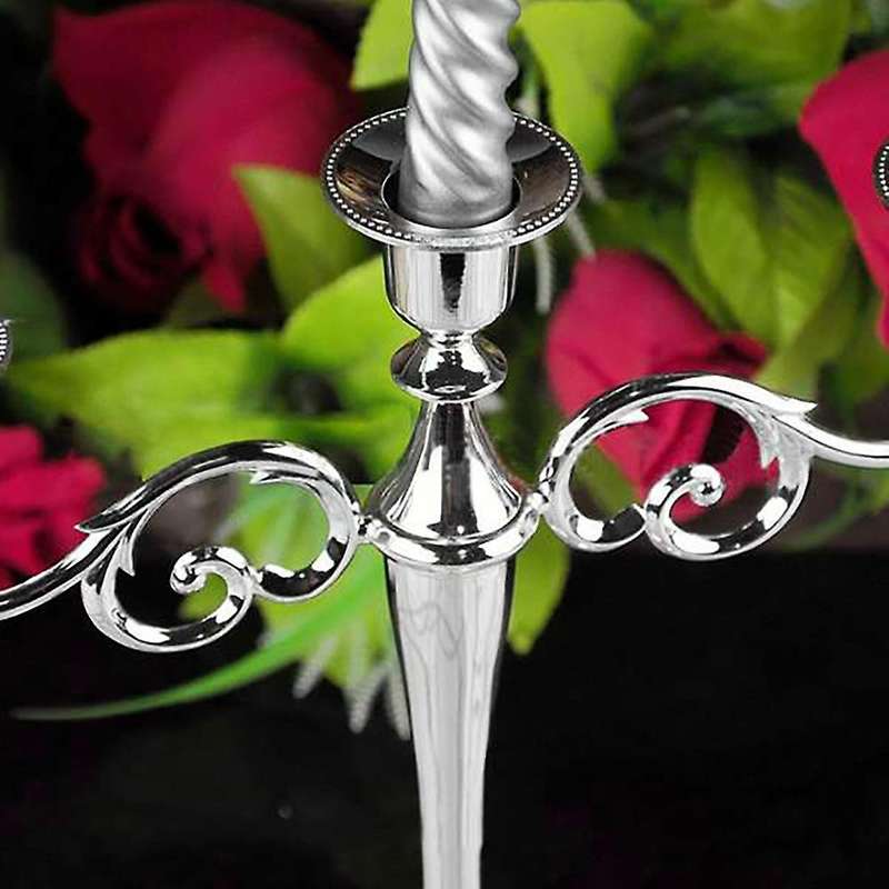5 Arms Candle Holder Rack Metal Wedding Candlestick Decor for Home