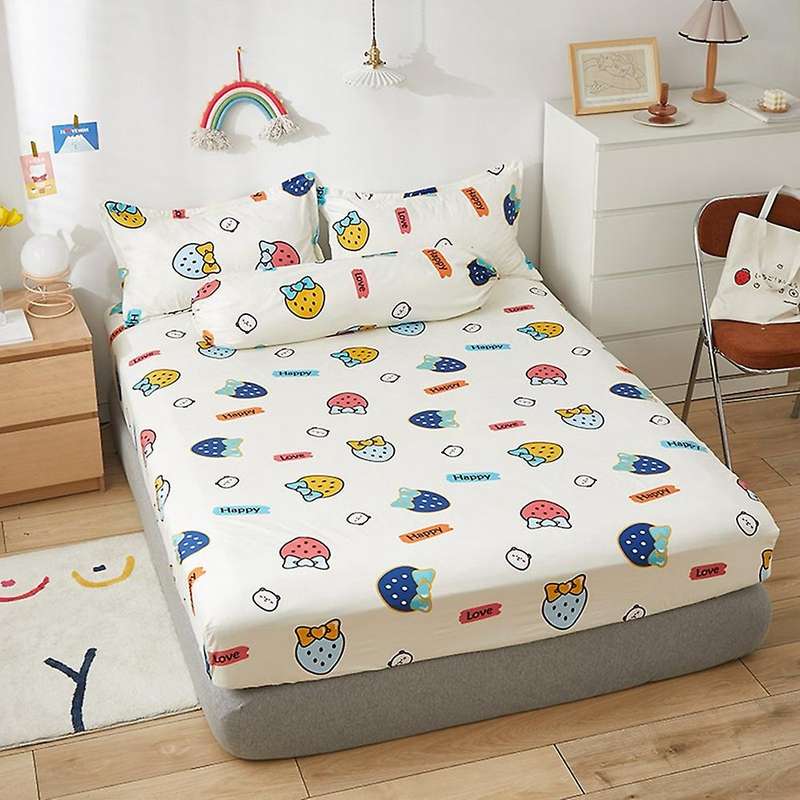 One-piece Bedspread Non-slip Fixed Mattress Cover Cover Rainbow