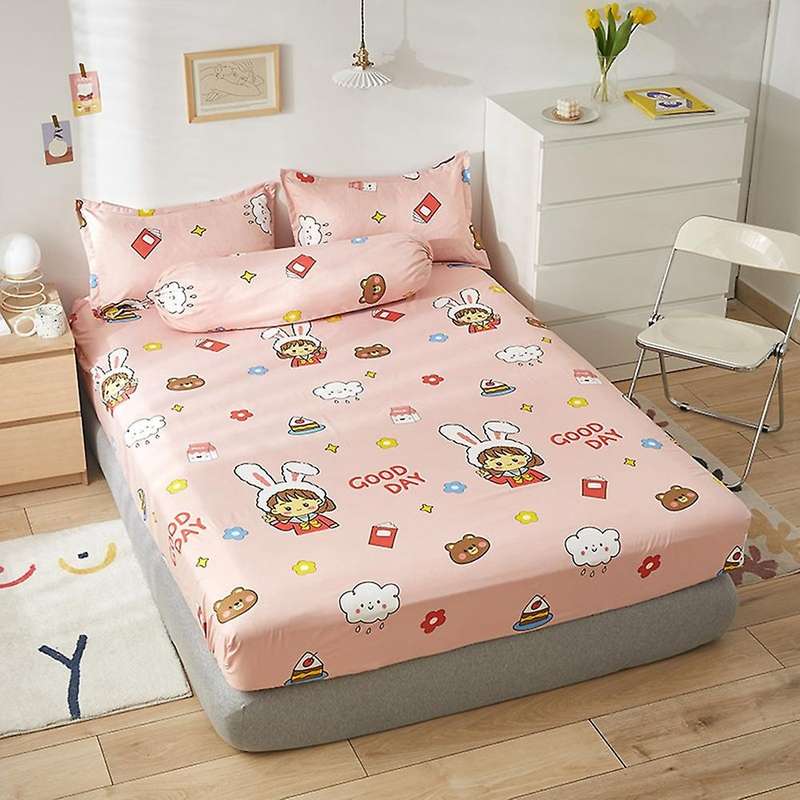 One-piece Bedspread Non-slip Fixed Mattress Cover Cover Rainbow