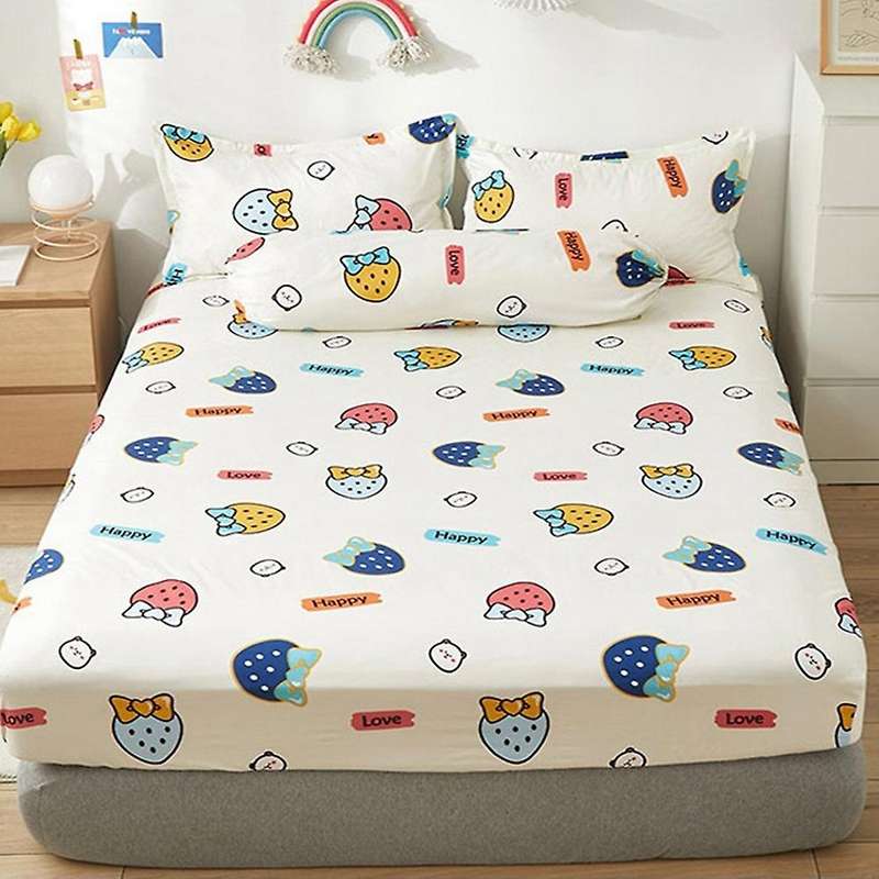 One-piece Bedspread Non-slip Fixed Mattress Cover Cover Strawberry