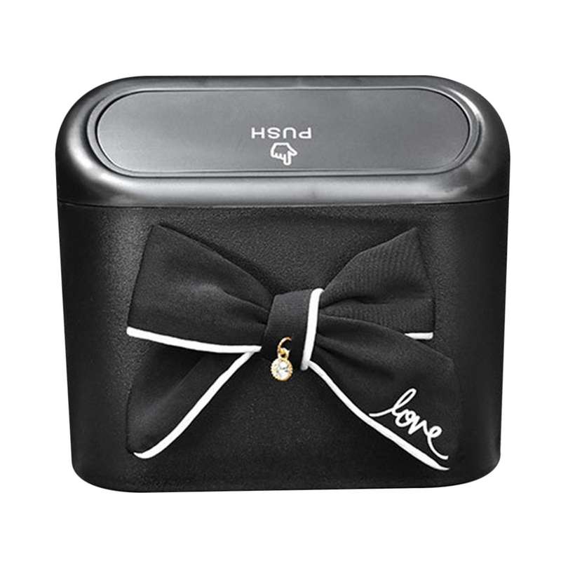 Car Trash Can Bow Decoration Garbage Door Side Storage Box A