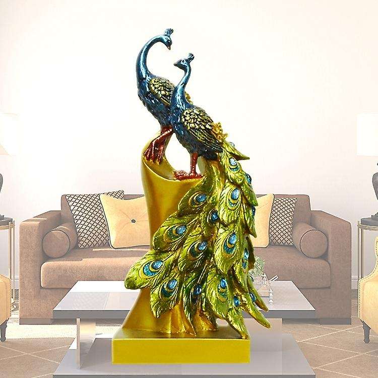1pc Peacock Ornament Resin Craft Peacock Home Decoration Ornament