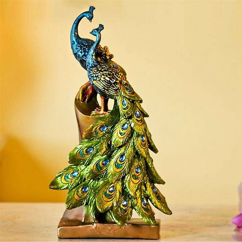 1pc Peacock Ornament Resin Craft Peacock Home Decoration Ornament