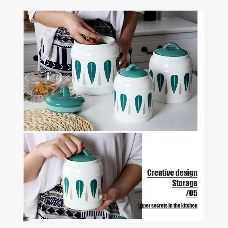 Ceramic Airtight Jar with Lid Large-capacity Household Portable C