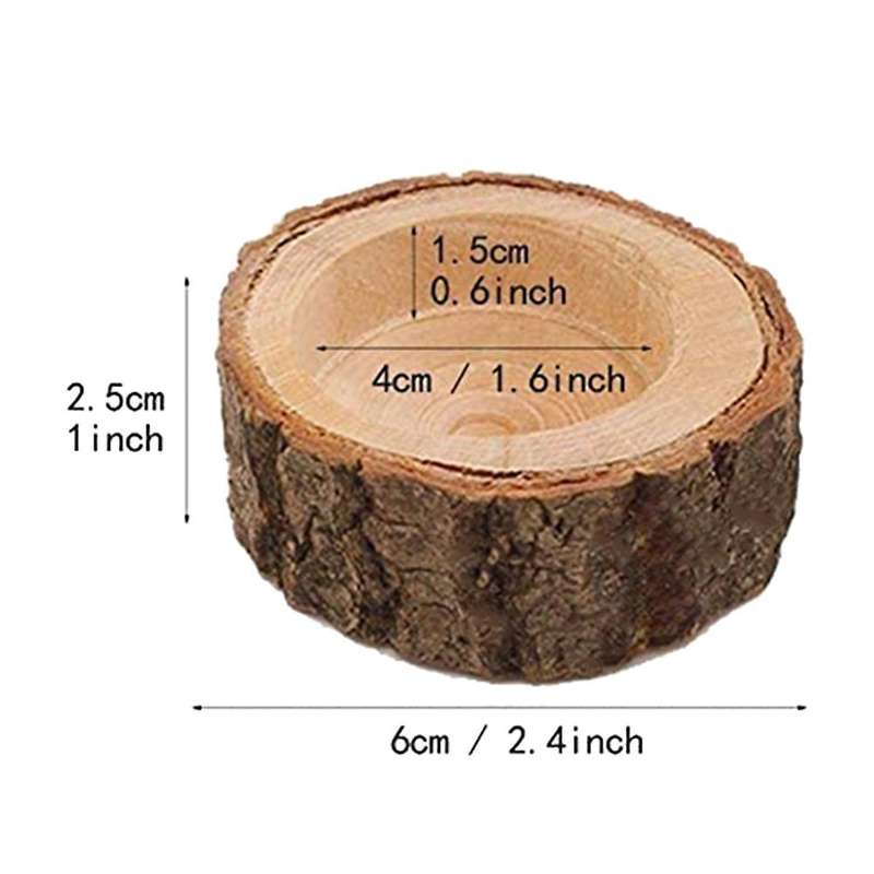 24pcs Wooden Candle Holder,votive Tealight Holder for Wedding Party