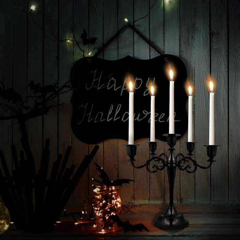 Black Metal Candelabra with 5 Arms for Home Decor Christmas Church