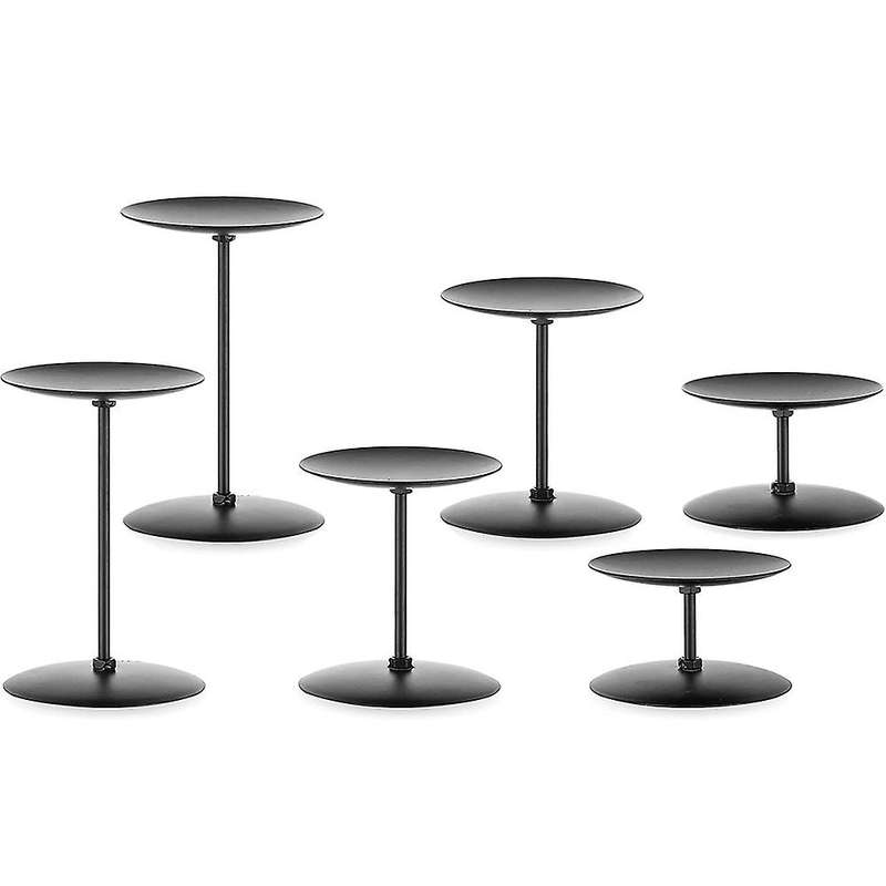6pcs Pillar Candle Holder - Christmas Fireplace Table Decor(black)