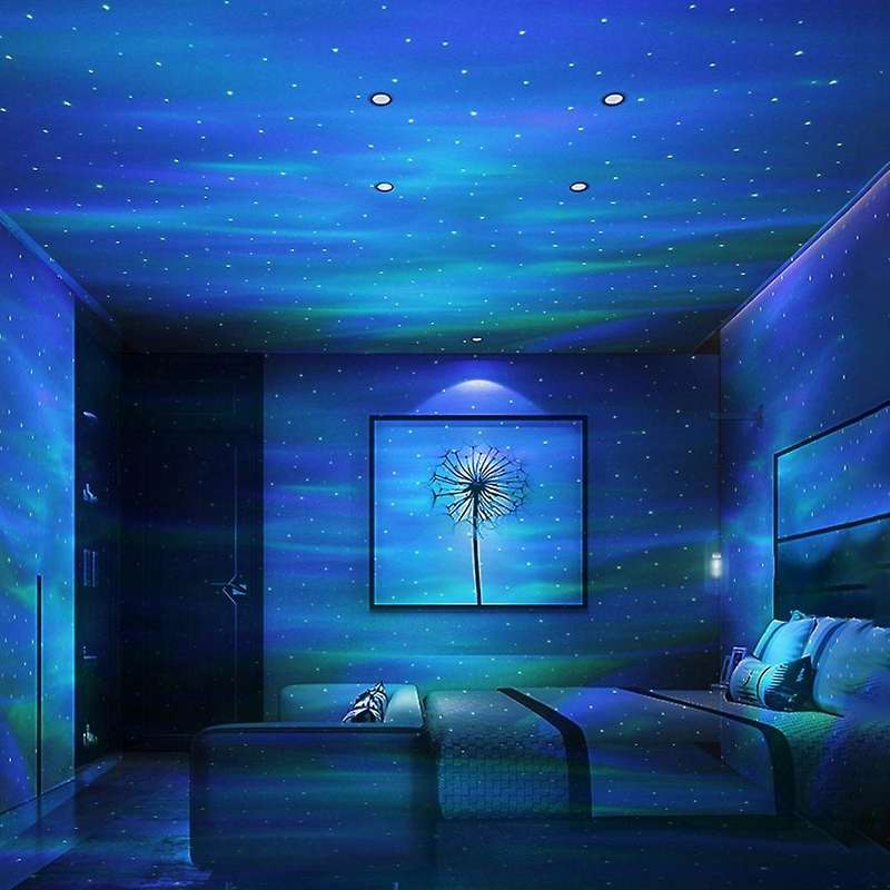 14 Color Spin Starry Sky Ocean Projector Night Light Projector White