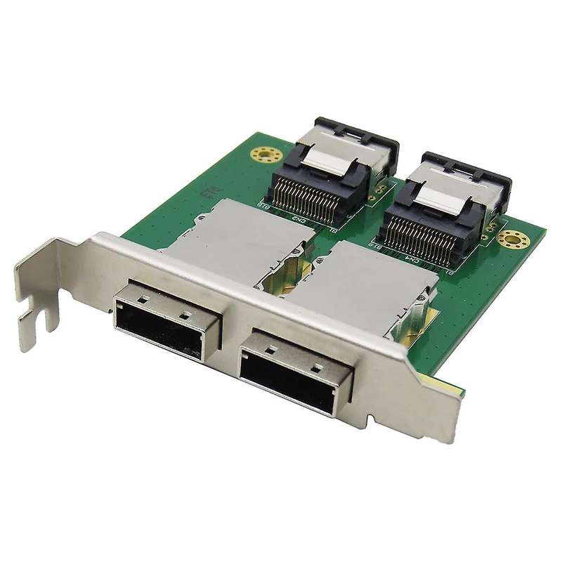 Dual Mini Sas Sff-8088 to Sas36p Sff-8087 Adapter In Pci Bracket