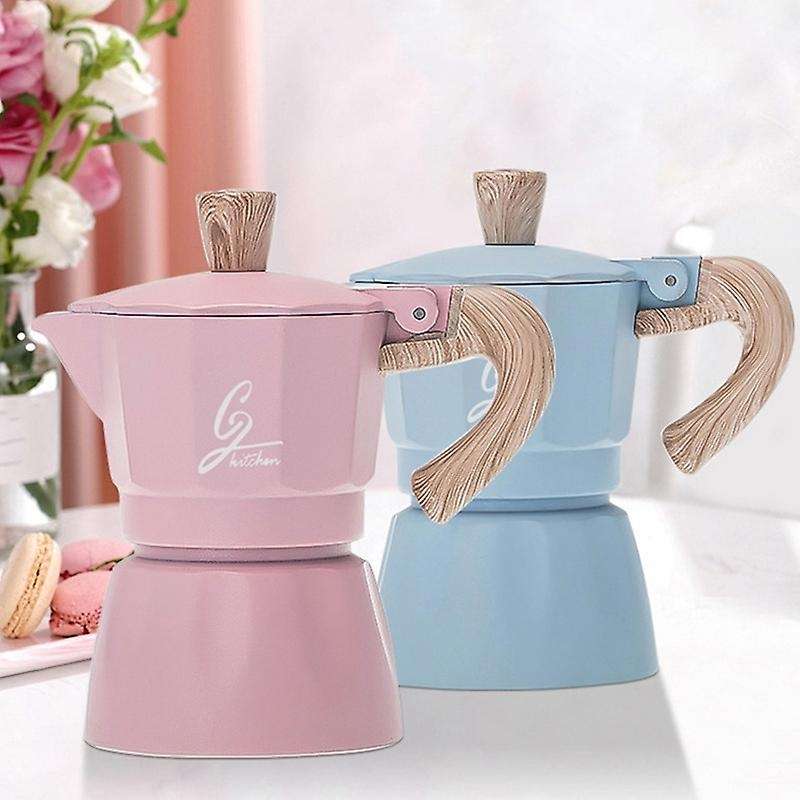 Coffee Maker Aluminum Mocha Espresso Percolator Pot(pink)