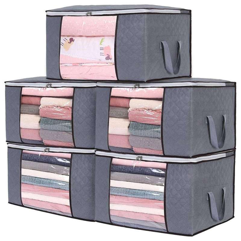 Clothing Storage Bag Large-capacity Foldable Bottom Container-5pcs