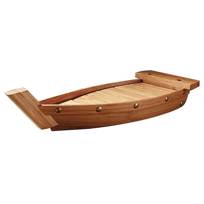 1pcs Practical Bamboo Sushi Plate Boat Shaped Dish 33x15x7cm