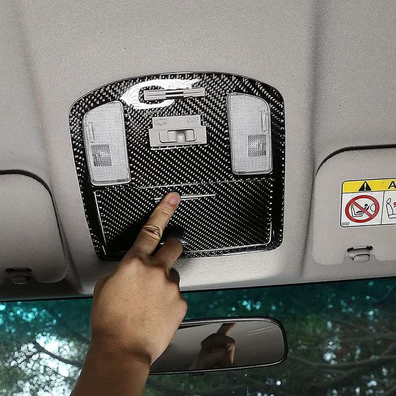 For Toyota Soft Carbon Fiber Front Roof Reading Light Panel Trim