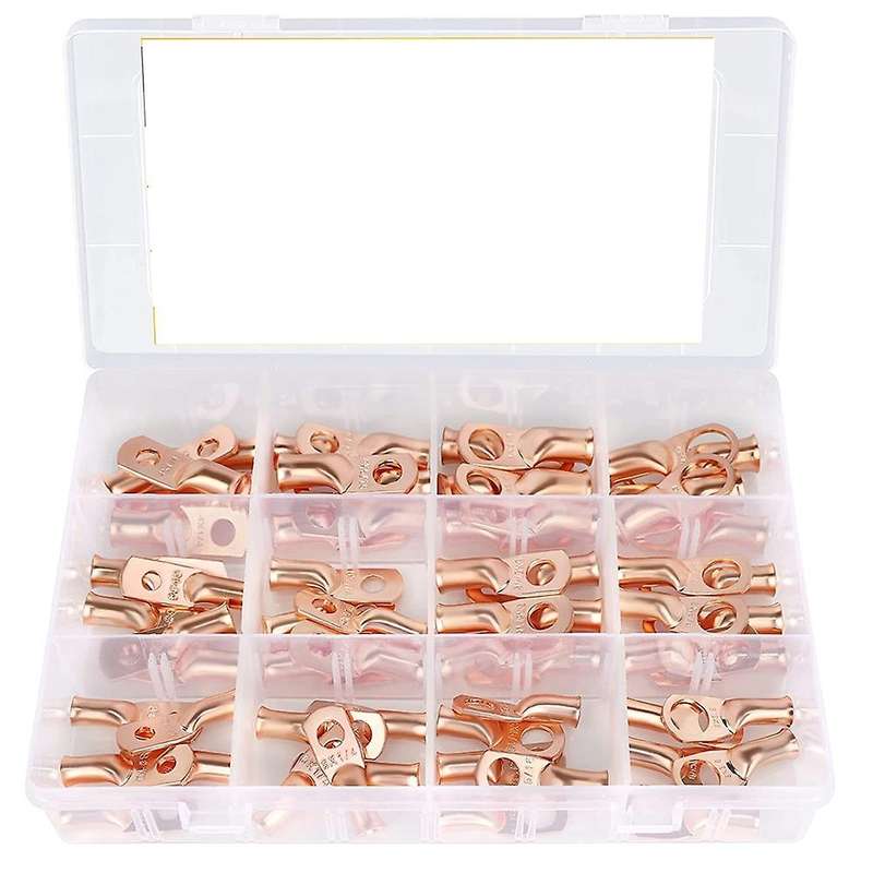 60-piece Copper Wire Lug Kit (awg 8 6 4), Battery Cable End,connector