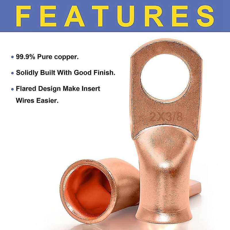 60-piece Copper Wire Lug Kit (awg 8 6 4), Battery Cable End,connector