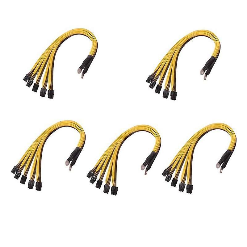 5pcs S7 S9 to 5x Pci-e Pcie 6pin Gpu Graphics Card Splitter Power