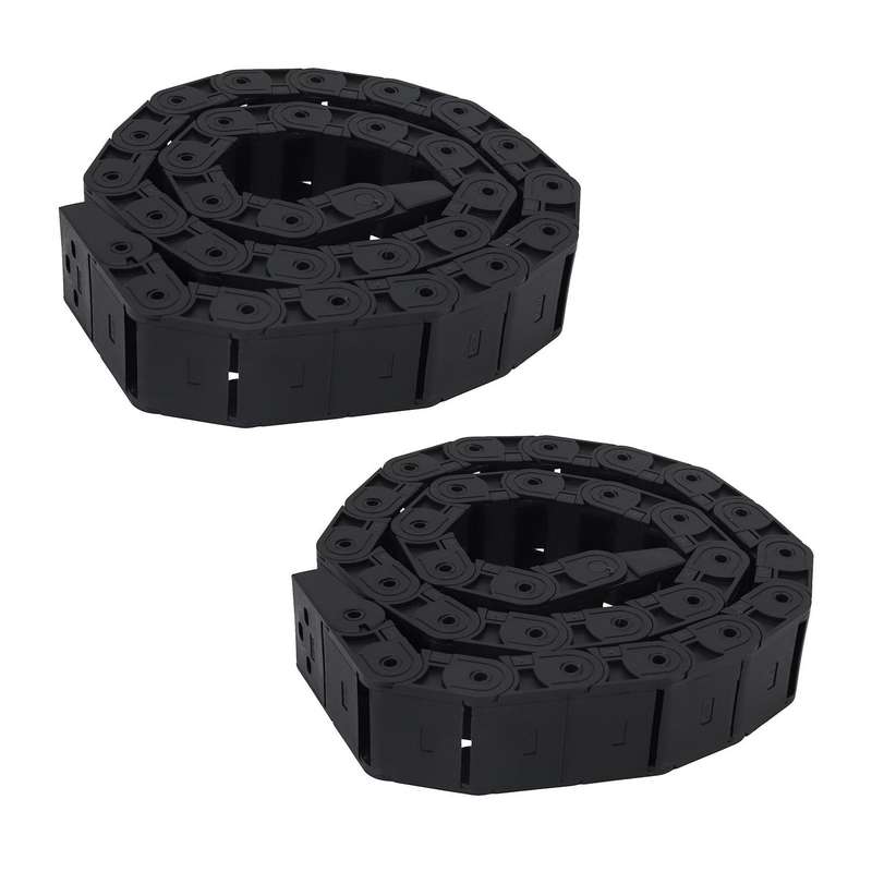 18mm X 37mm Black Flexible Semi Enclosed Cable Drag Chain 1m