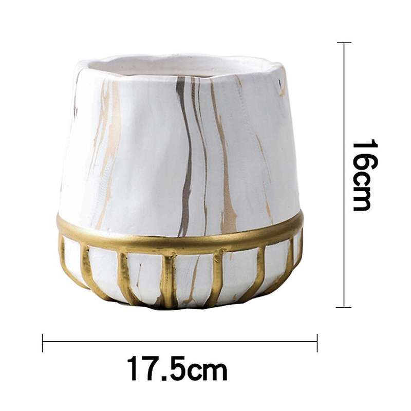 Marbling Appearance Ceramic Flower Pot Succulent Planter A