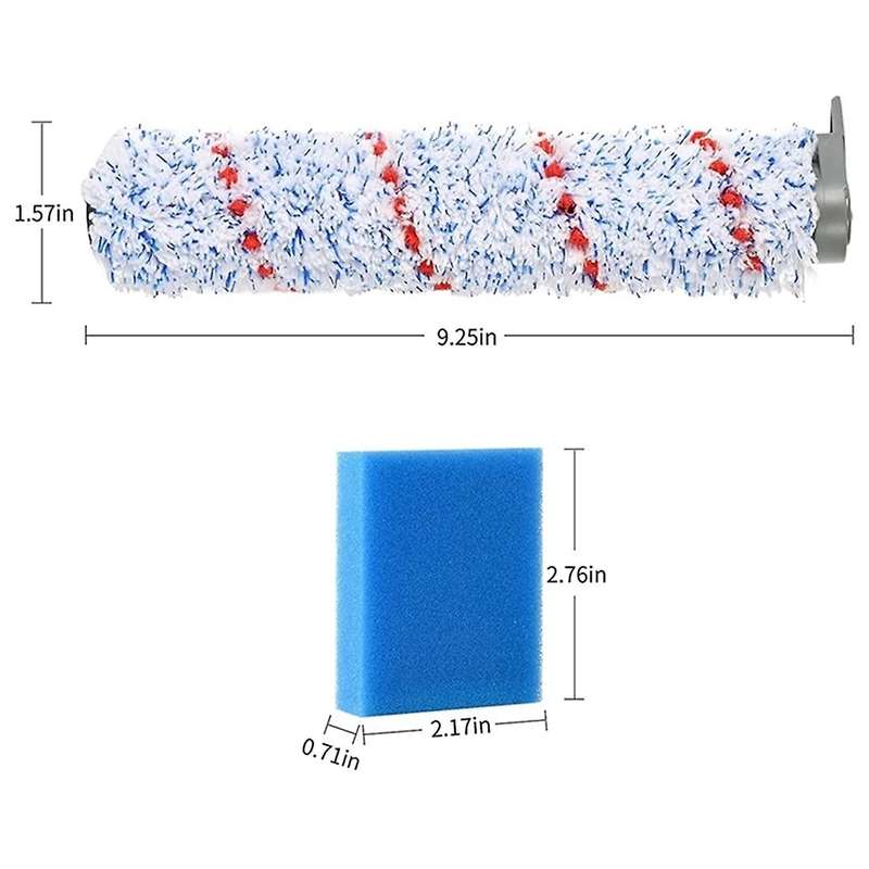 For Tineco Ifloor 4 Pack Roller Brush, 4 Pre-filter Foam