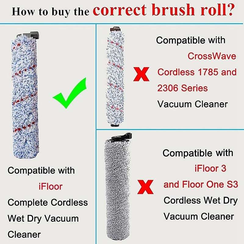 For Tineco Ifloor 4 Pack Roller Brush, 4 Pre-filter Foam