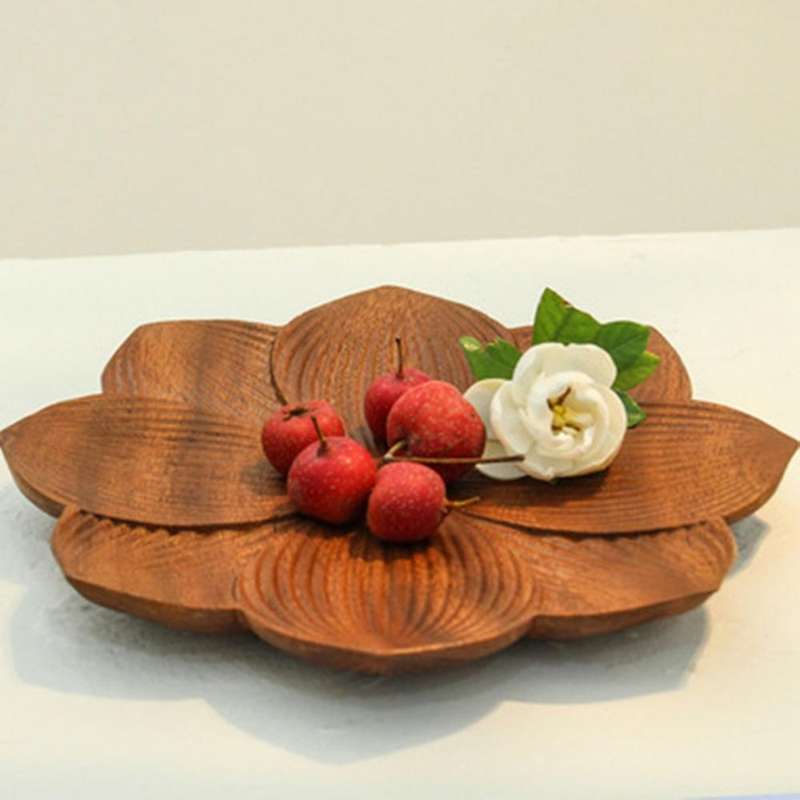 Wooden Tea Tray Creative Lotus-shaped Nut Candy Walnut Wooden Bowls