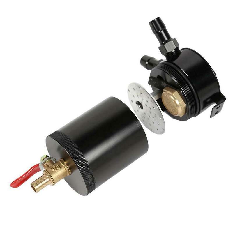 Universal Oil Catch Can Compact Baffled 2-port Aluminum Reservoir