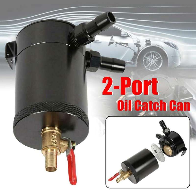 Universal Oil Catch Can Compact Baffled 2-port Aluminum Reservoir