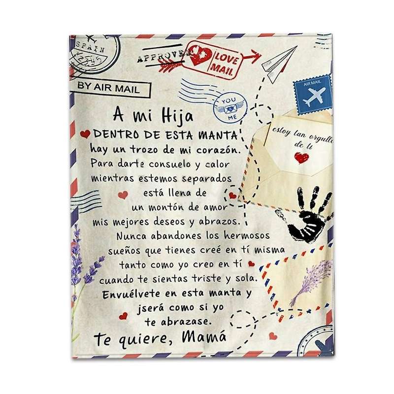 Blanket to Daughter Letter Printed Quilts Blanket for Daughter 2 150x200cm