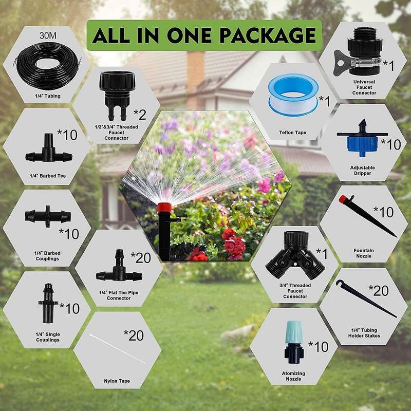 Garden Irrigation System,drip Irrigation Hose,adjustable for Garden