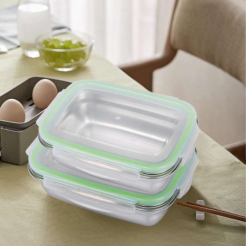 304 Stainless Steel Lunch Box Food Storage Refrigerator Crisper Box
