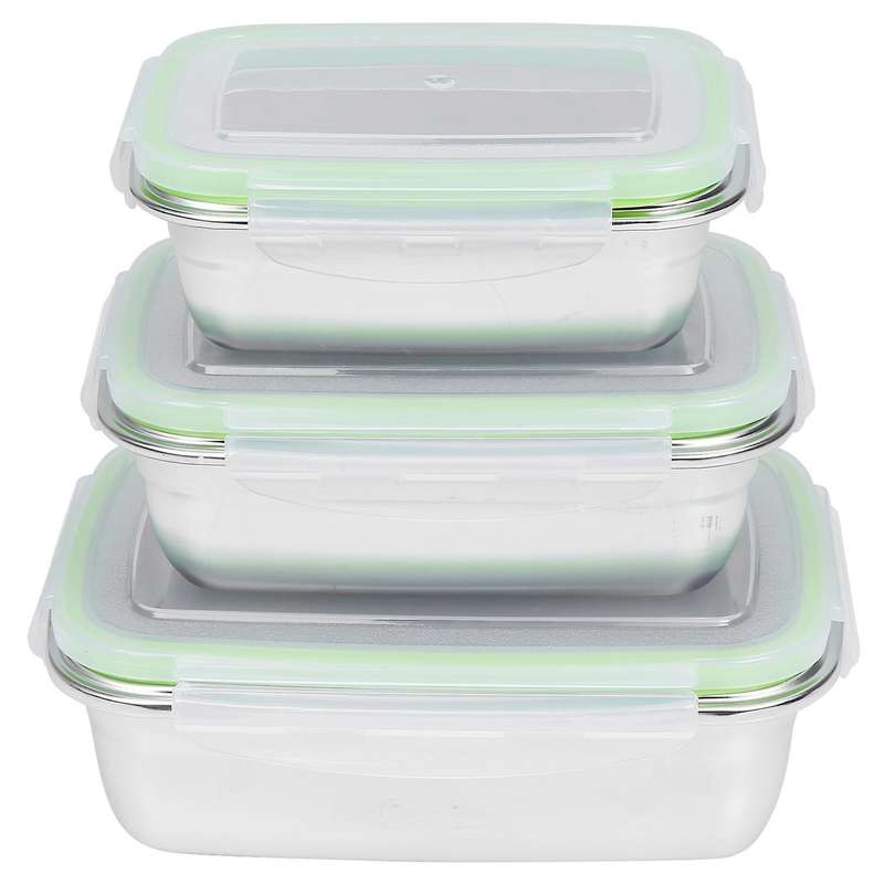 304 Stainless Steel Lunch Box Food Storage Refrigerator Crisper Box