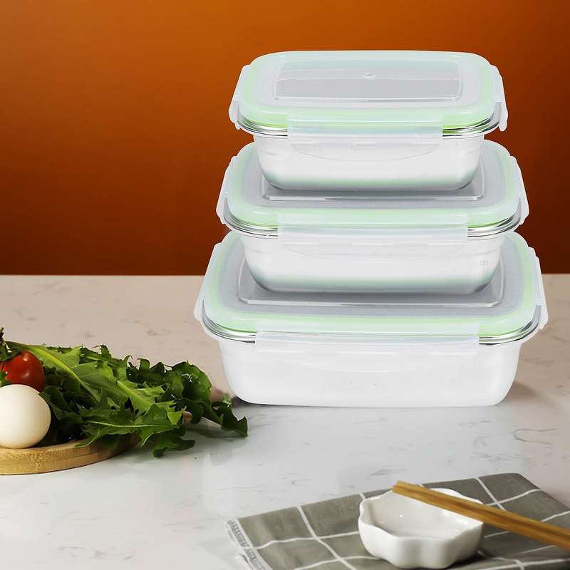 304 Stainless Steel Lunch Box Food Storage Refrigerator Crisper Box
