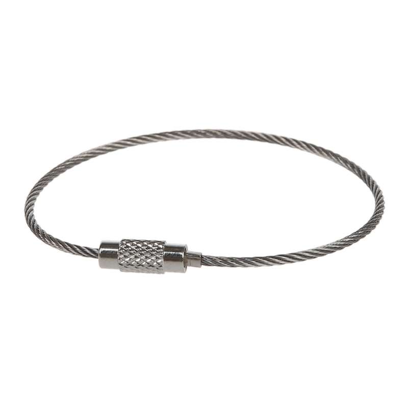 100pcs Stainless Steel Screw Locking Wire Keychain Cable Key Rings